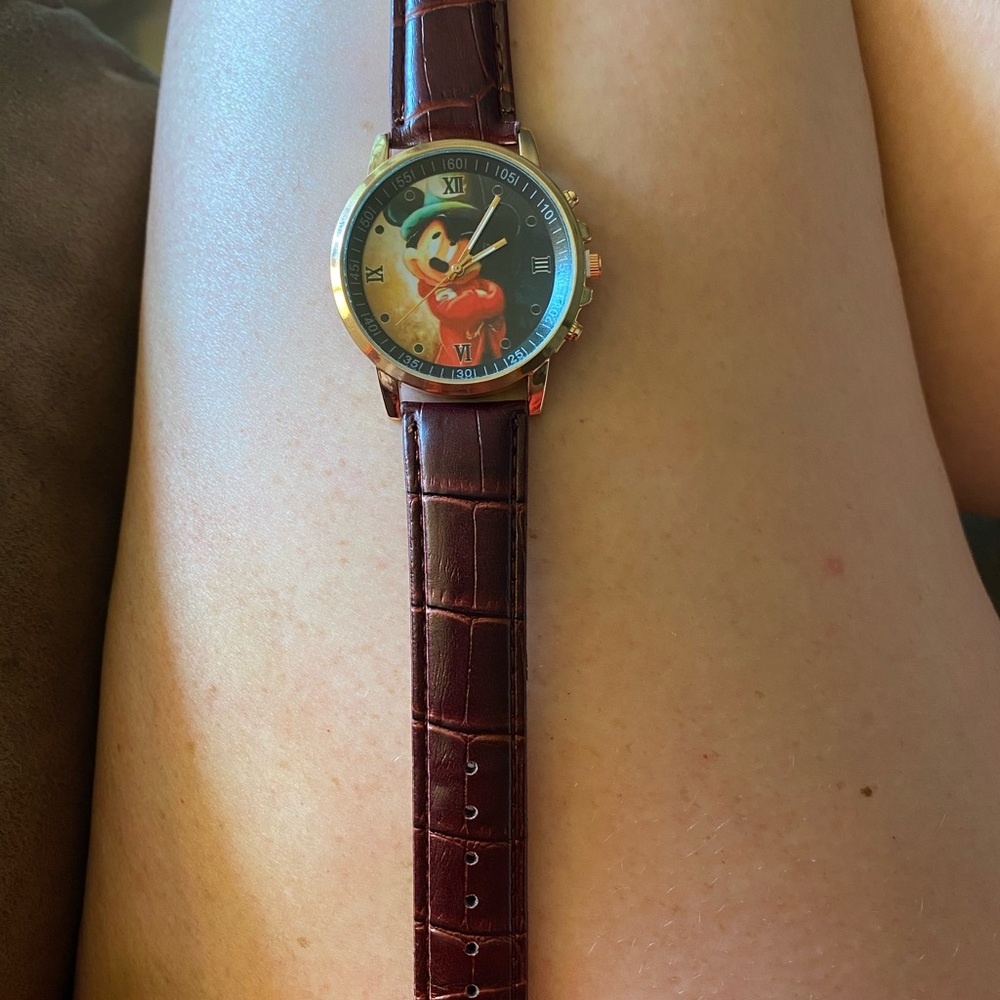 SOLD Mickey Mouse watch with leather band SOLD